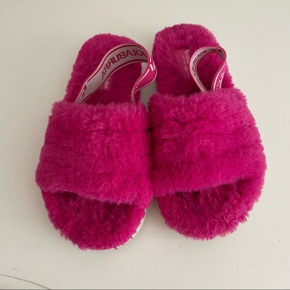 Koolaburra by UGG Kid's Backstrap Slide Sandals Fuzz'n Pink Size 12 - Picture 3 of 7